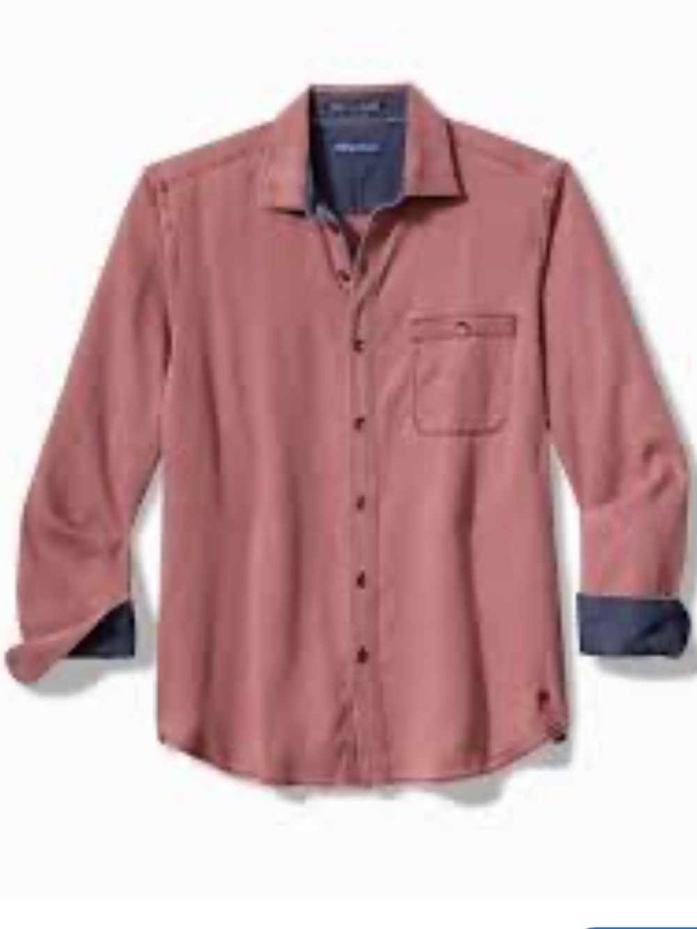 NWOT Tommy Bahama Men's Button-Down Shirt Cherry Stone Shade Denim Contrasting